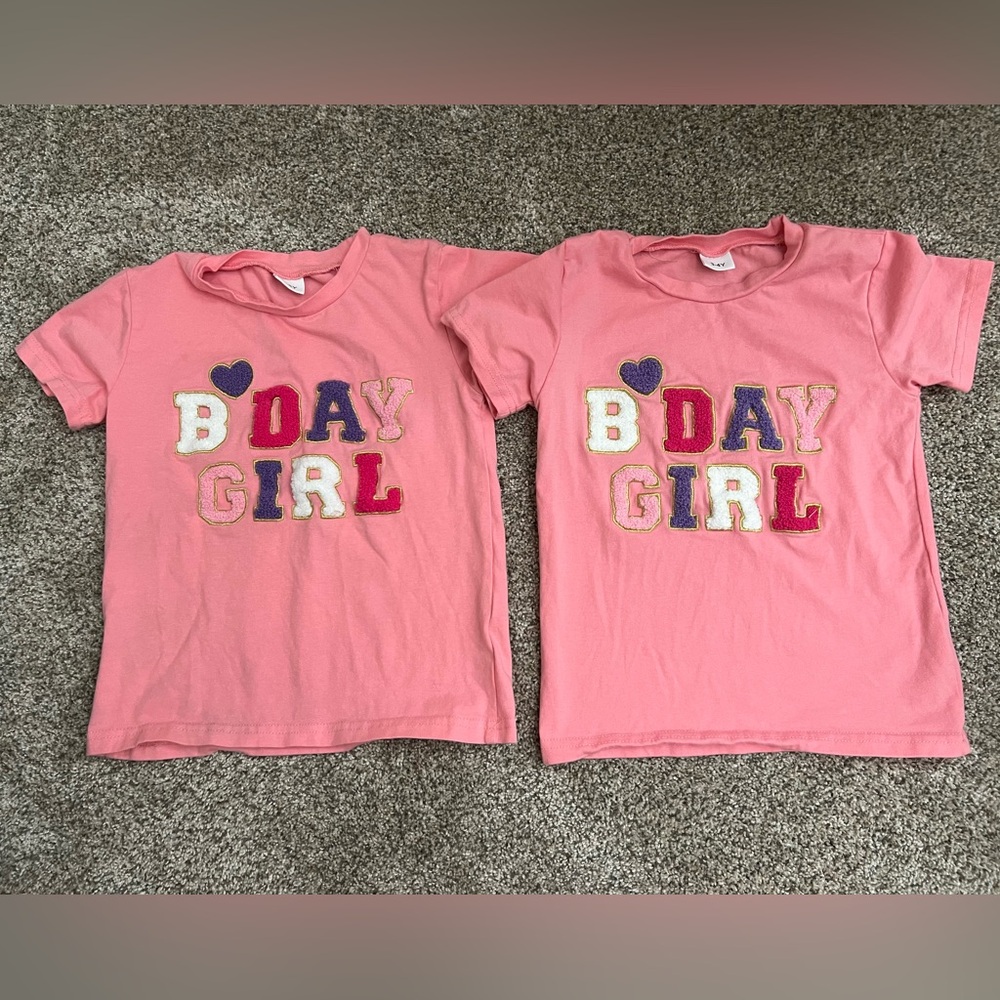 Worn once! Birthday girl shirts • 3-4 and 4-5    Toddler size